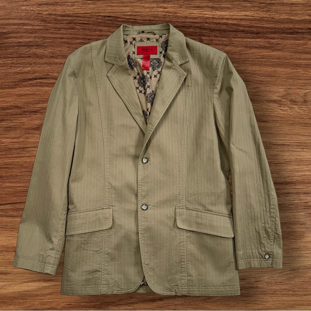 Men’s Claiborne Casual Drab Olive Green Blazer with Patterned Lining 42R